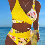 Jolina - Floral Wrap Bikini Set