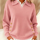 Vynette™ | V-Neck Sweater with Collar