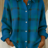 Joan | Plaid Knit Shirt Jacket