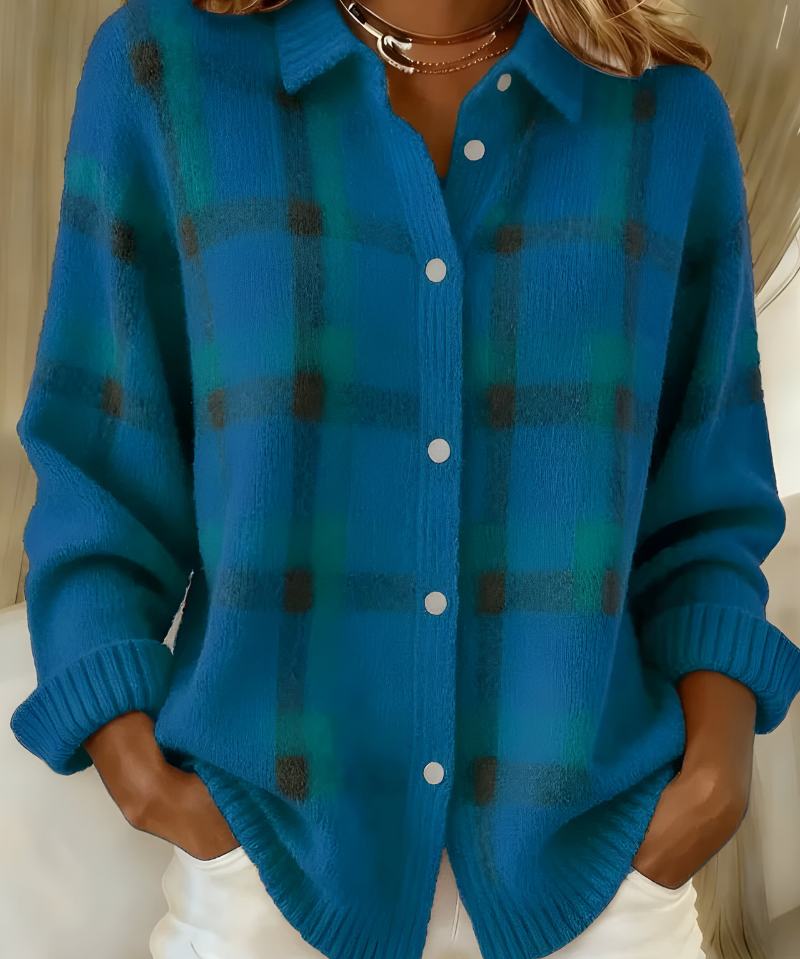 Joan | Plaid Knit Shirt Jacket