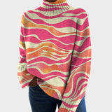 Priscilla | Artistic Print Turtleneck Sweater