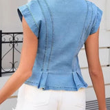 Virginia | V-Neck Denim Top