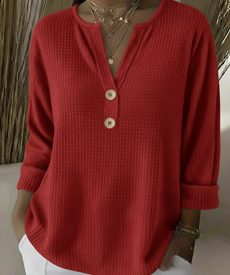 Lucinda™ | Henley Button Top