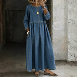 Olivia | Peter Pan Collar Denim Dress