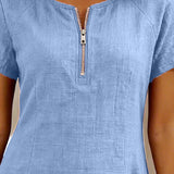 Vania - Cotton Dress with Zip Pocket