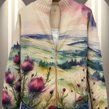 Zelda | Thistle Landscape Zip Cardigan