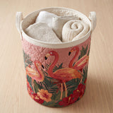 Flamingos in the Sun | Hand-Quilted Laundry Basket