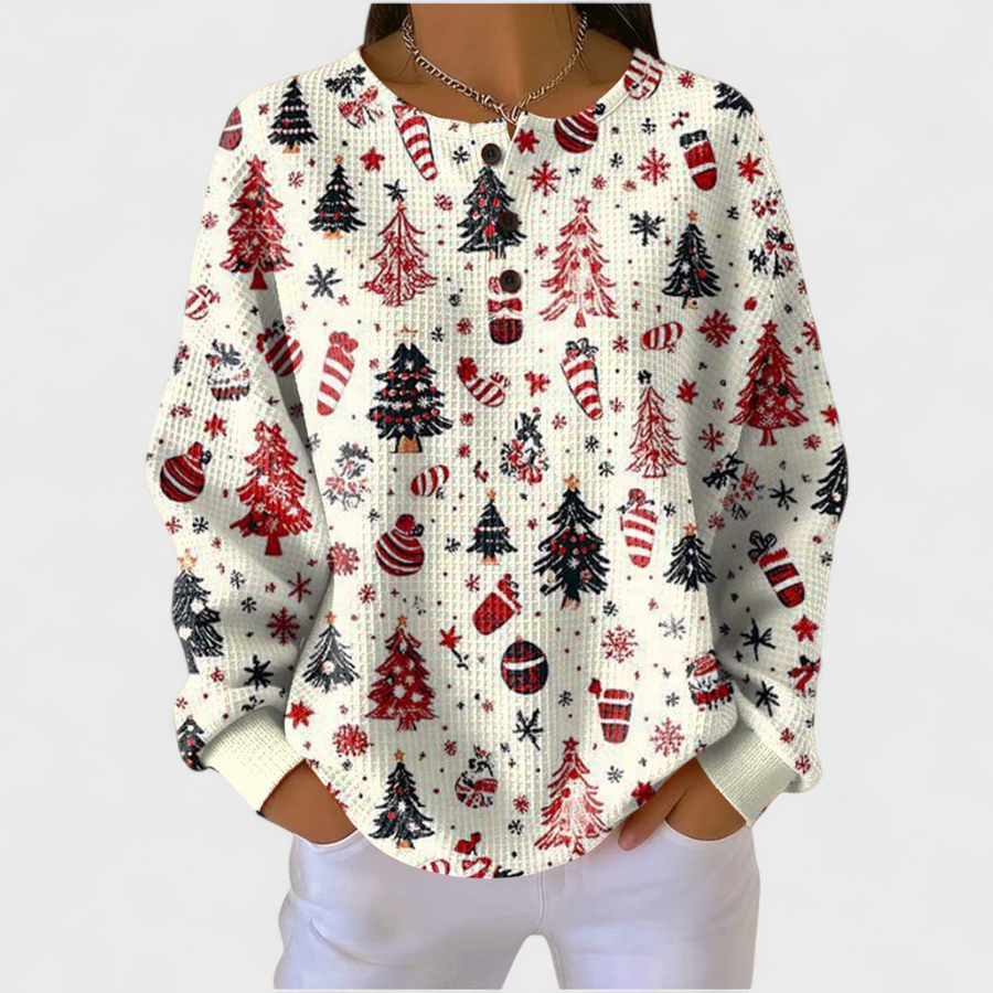 Anna | Cream Christmas Tree Sweater