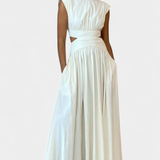 Jocelyn High Neck Top and Flowing Skirt with Side Slits