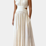 Jocelyn High Neck Top and Flowing Skirt with Side Slits