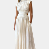 Jocelyn High Neck Top and Flowing Skirt with Side Slits