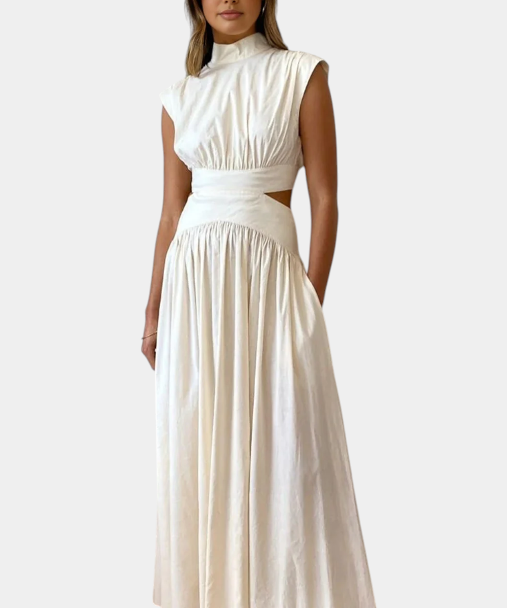 Jocelyn High Neck Top and Flowing Skirt with Side Slits