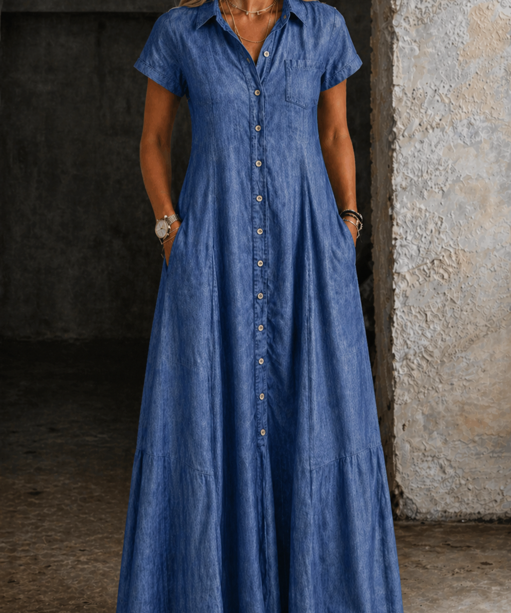 Eliza | Long Denim Dress