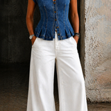 Virginia | V-Neck Denim Top