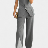 Ekaterina Strapless Set with High-Waisted Wide-Leg Pants