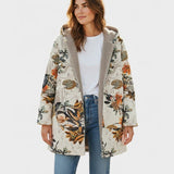 Lily | Boho Floral Hooded Sherpa Jacket