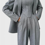 Evena Three-Piece Suit Ensemble Featuring a Tailored Corset