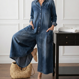 Flora | Cotton Denim Jumpsuit