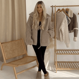 Amanda | Oversized Teddy Jacket with Stand Collar