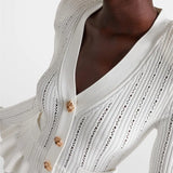 Prudence Knit Ensemble: Ruffled Cardigan and Flared Midi Skirt