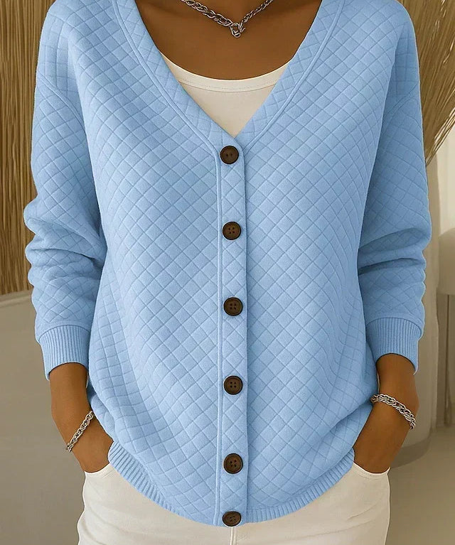 Rosemary | Diamond Quilted Button Cardigan