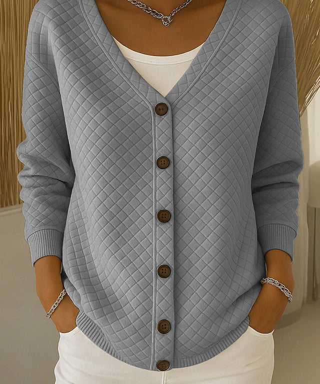 Laverne™ | Quilted Button-Front Cardigan