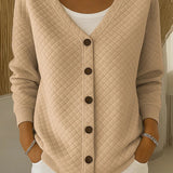 Laverne™ | Quilted Button-Front Cardigan