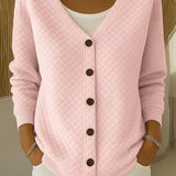 Rosemary | Diamond Quilted Button Cardigan