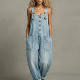 Elizabeth | Pocketed Denim Overalls