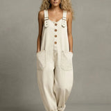 Elizabeth | Pocketed Denim Overalls