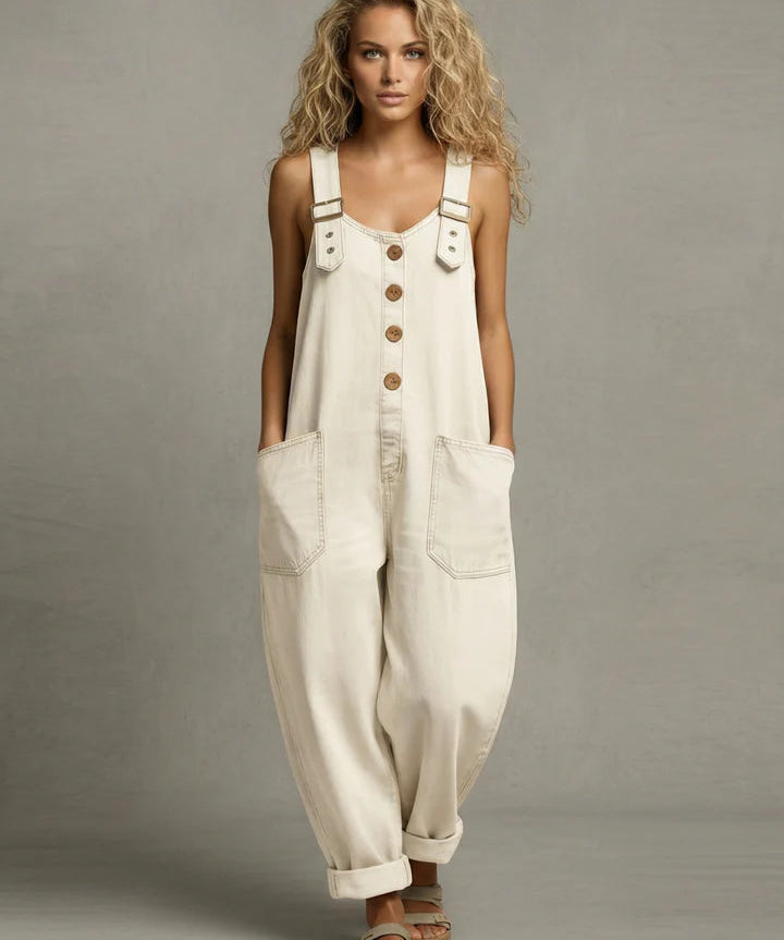 Elizabeth | Pocketed Denim Overalls