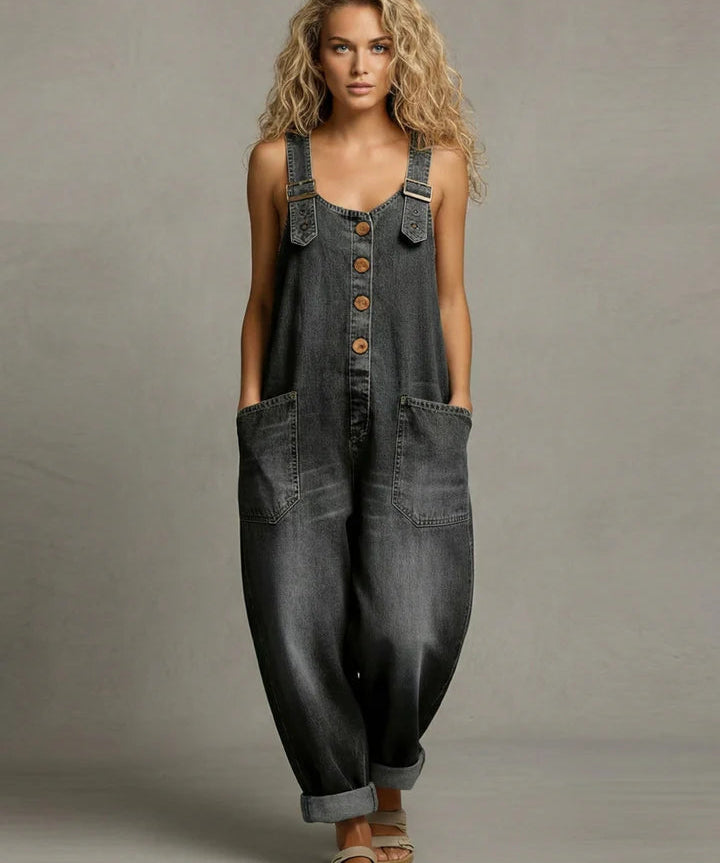 Elizabeth | Pocketed Denim Overalls