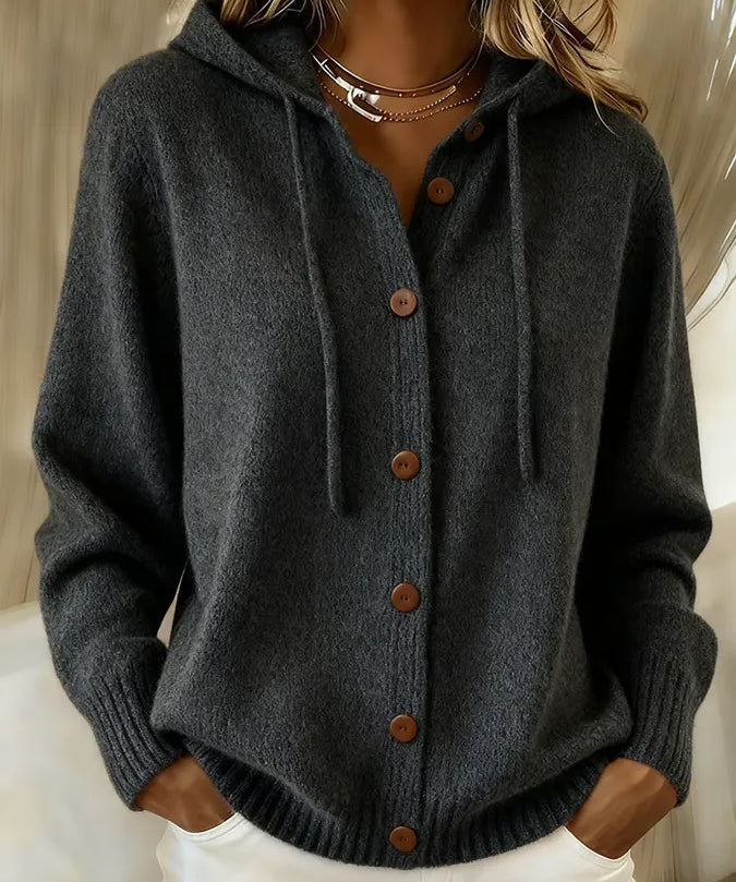 Judith | Hooded Button-Front Cardigan