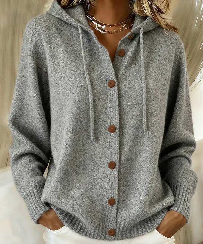 Judith | Hooded Button-Front Cardigan