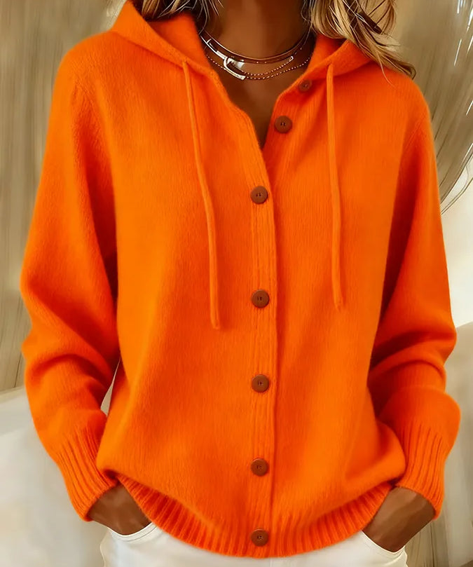 Judith | Hooded Button-Front Cardigan