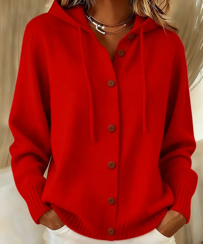 Judith | Hooded Button-Front Cardigan