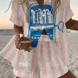 Diane | Pink Stripe Two-Piece Summer Set