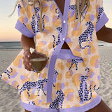 Nancy | Cheetah Print Two-Piece Summer Set