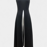 Alicia Two-Tone Sleeveless Layered Long Set with Flared Pants