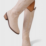Elka Suede Western Boots with Timeless Stitch Detail