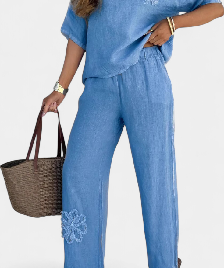 Embroidered Linen Set - Natalia Casual Collection