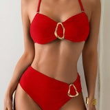 Patricia | Metal Buckle Suspender Bikini Two-Piece