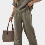 Embroidered Linen Set - Natalia Casual Collection
