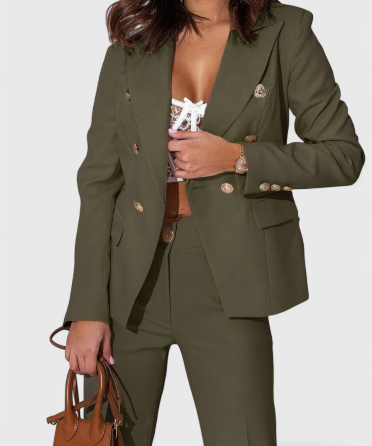 Rosalind Fitted Blazer with Slim Trousers