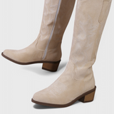 Elka Suede Western Boots with Timeless Stitch Detail