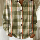 Olive Green Check Cardigan