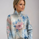 SYLVIE | Elegant Patterned Openwork Turtleneck