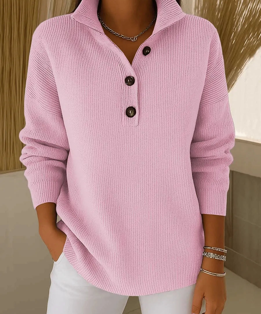 Eleanor | V-Neck Polo Collar Sweater