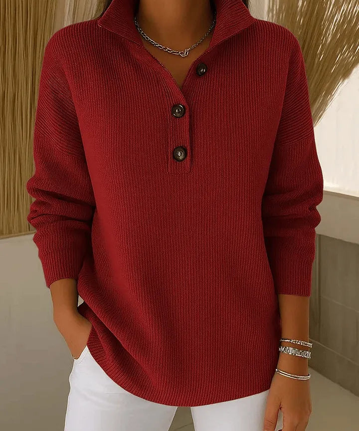 Eleanor | V-Neck Polo Collar Sweater