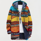 Beryl | Artistic-Print Hooded Cardigan